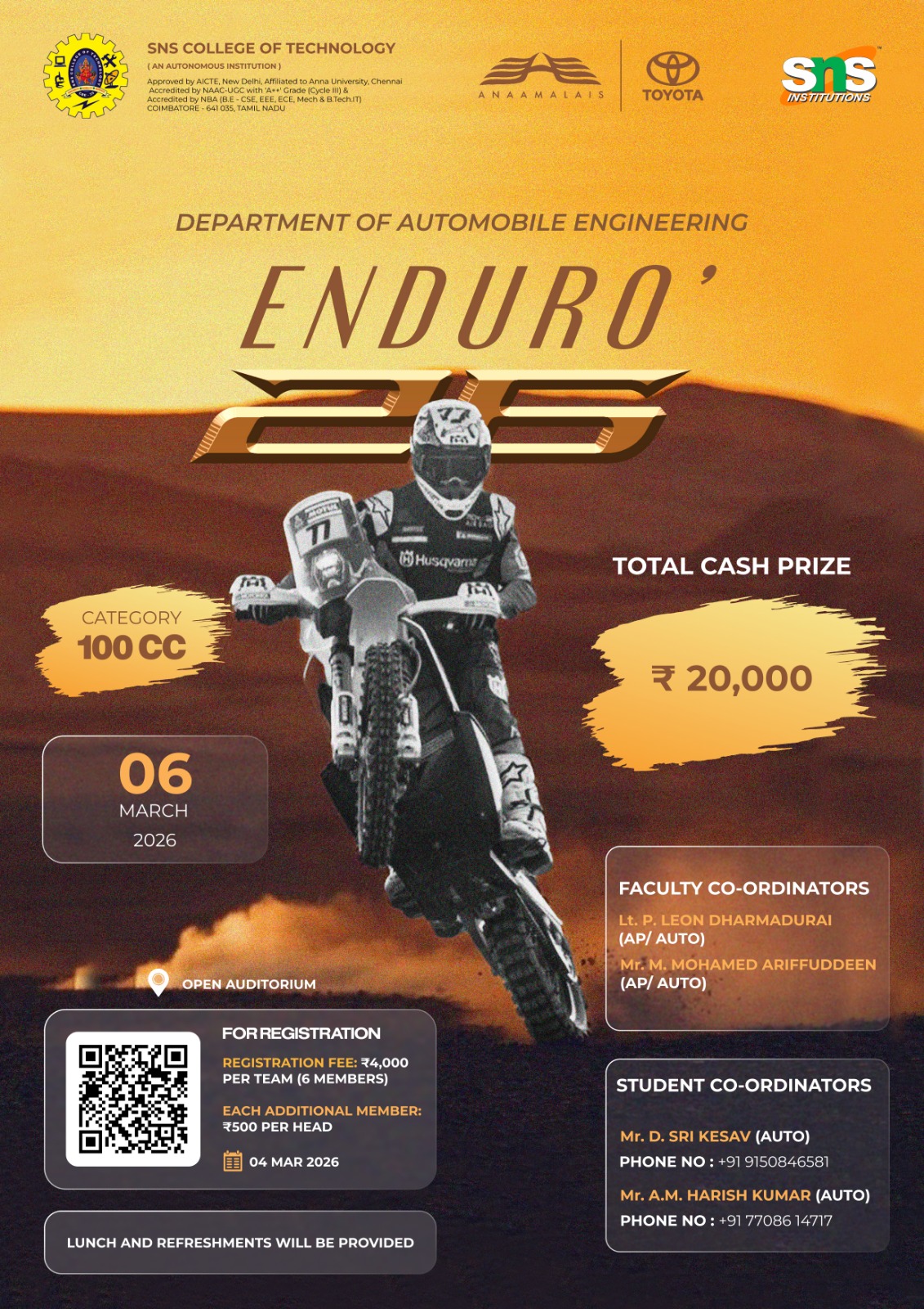 ENDURO' 26 National Level Dirt Bike Event Poster 